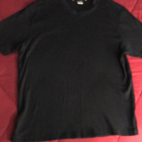 Perry Ellis Rib Knit Tee Black Unisex L 